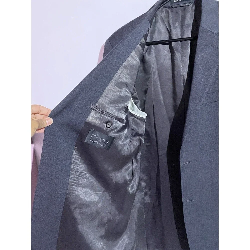 Lauren Ralph Lauren Blazer Mens 40L Gray Slim Black Label Wool Sport Coat Jacket